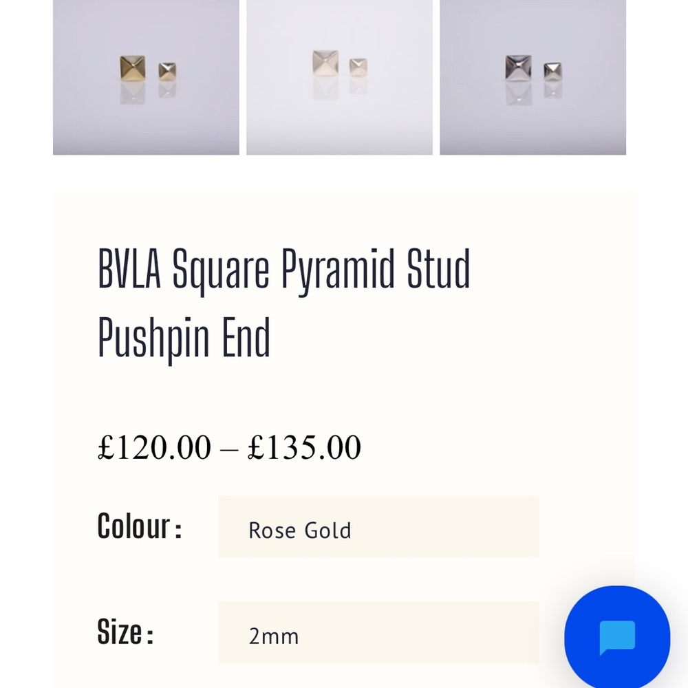 BVLA 14k rose gold pyramid ends - Picture 5 of 6